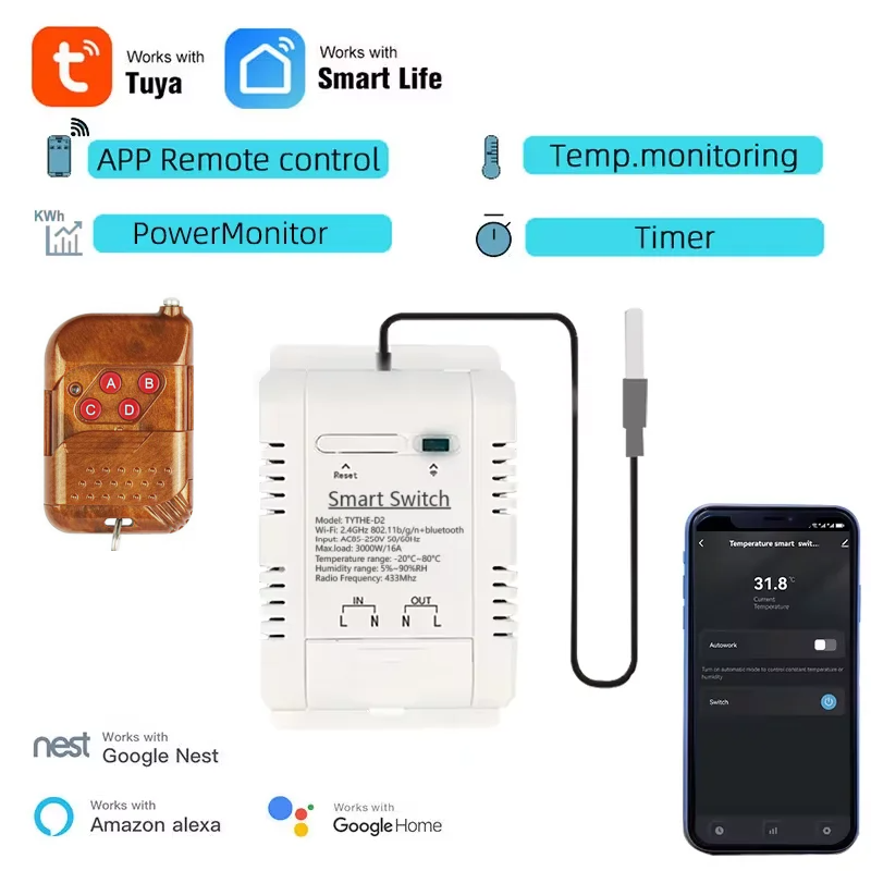 Tuya Wifi 16A/20A Smart Temper - Sonoff Basic Switch 리뷰 및 가격