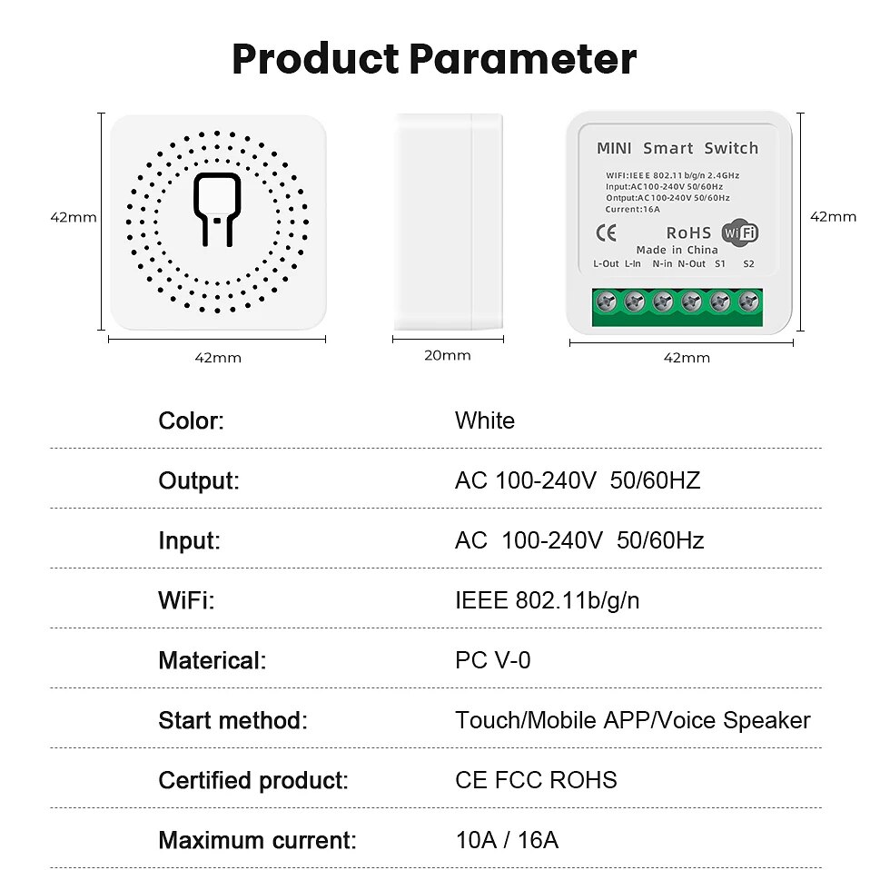 Tuya Mini 16A WiFi Switch Smar - Home Automation Ideas 리뷰 및 가격
