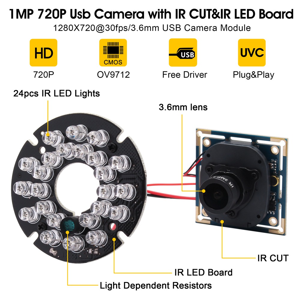 ELP 720P HD IR USB Camera with - Home Automation Raspberry Pi 리뷰 및 가격